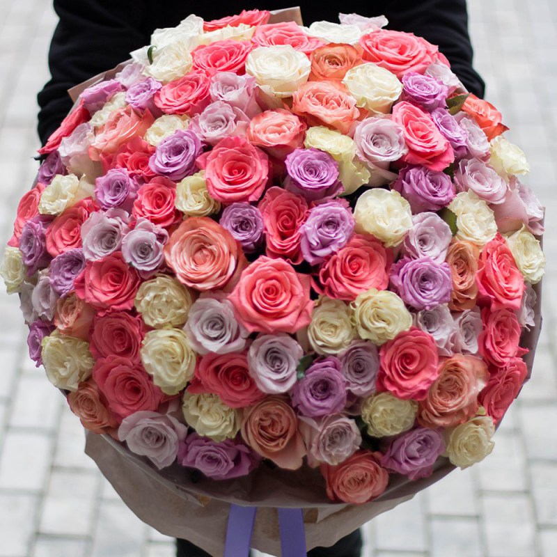 Большой букет из 101 розы